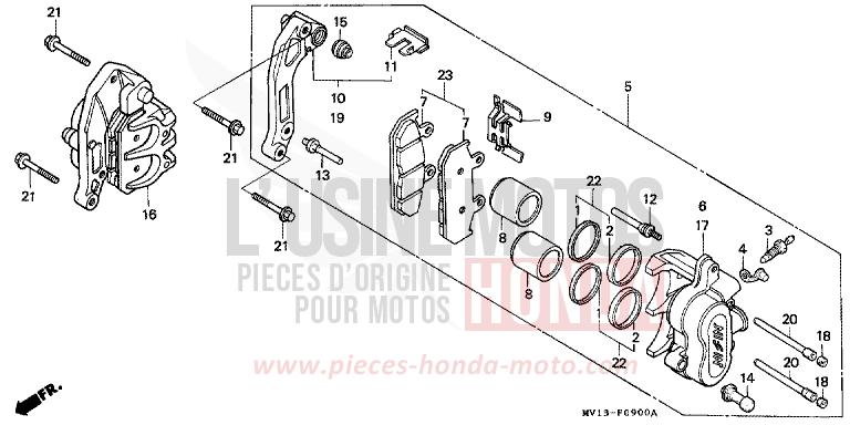 FRONT BRAKE CALIPER for Africa Twin 750 BLACK (NH1A) from 1992